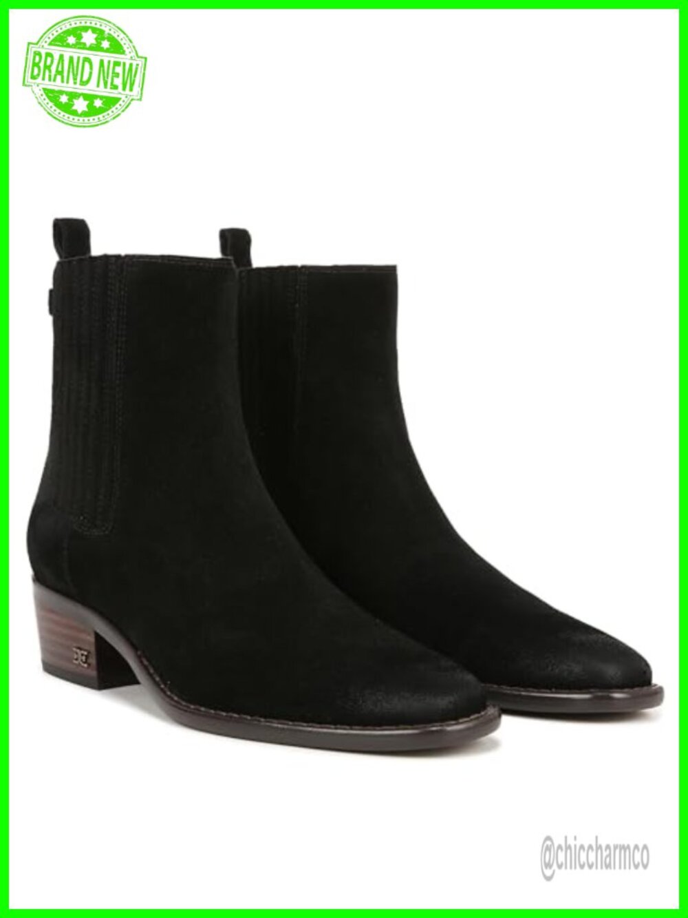 Sam Edelman Bronson Suede Chelsea Ankle Bootie Stacked Heel Fall Boot